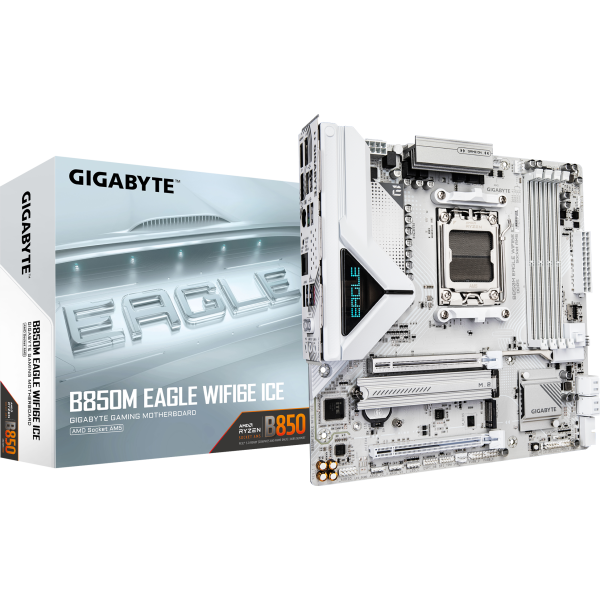 GIGABYTE MB Sc AM5 B850 EAGLE WIFI6E - AMD B850 - 4xDDR5 - 1xDP - WiFi - ATX (B850EAGLEWIFI6E)