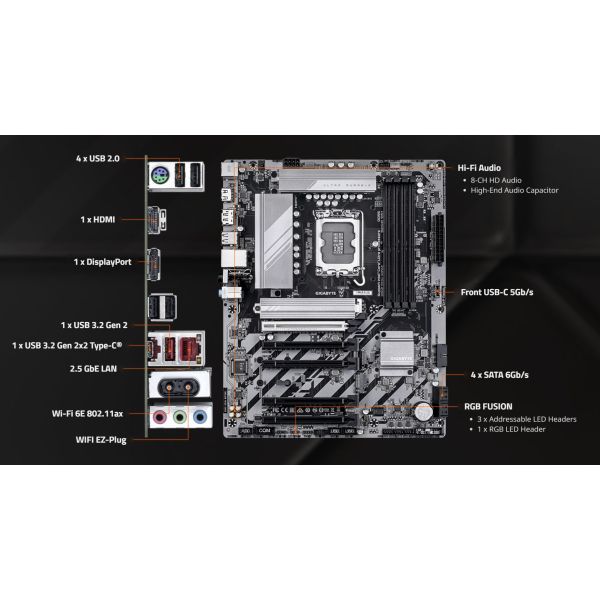 Gigabyte B860DS3H ATX Moederbord (B860DS3H)