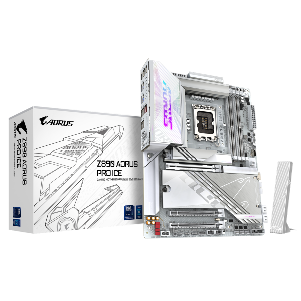 GIGABYTE MB Sc LGA1851 Z890 AORUS PRO ICE - Intel Z890 - 4xDDR5 - 1xHDMI - 2xThunderbolt - WiFi (Z890AORUSPROICE)