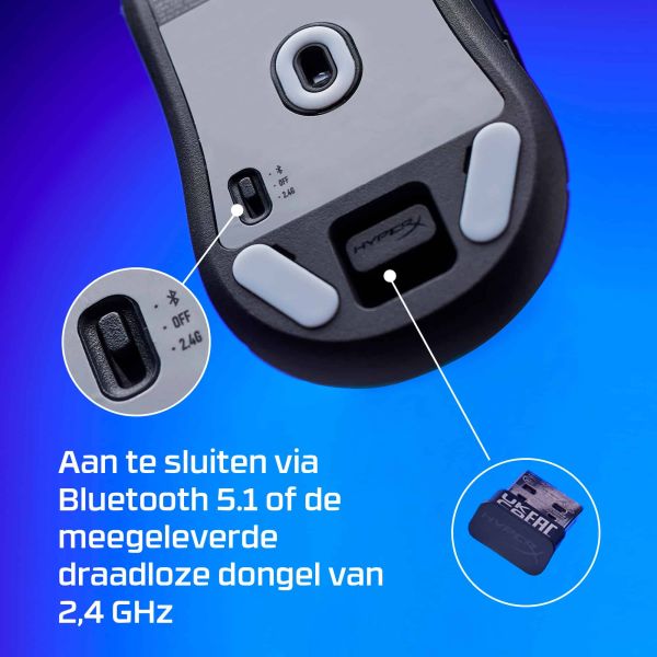 HyperX Pulsefire Haste 2 Mini - draadloze gaming muis (zwart) (7D388AA)