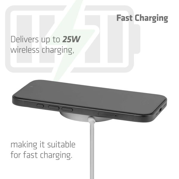 CLUB3D CAC-3027 Qi2 25W draadloze oplader zwart Qi 2.2 MagSafe-compatibel magnetisch pad (CAC-3026)