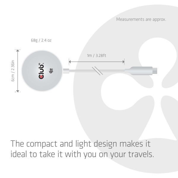 CLUB3D CAC-3027 Qi2 25W draadloze oplader zwart Qi 2.2 MagSafe-compatibel magnetisch pad (CAC-3026)