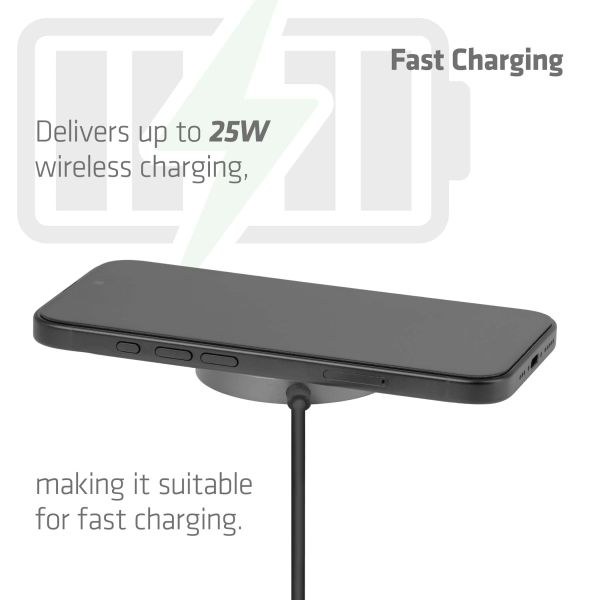 CLUB3D CAC-3027 Qi2 25W draadloze oplader zwart Qi 2.2 MagSafe-compatibel magnetisch pad (CAC-3027)