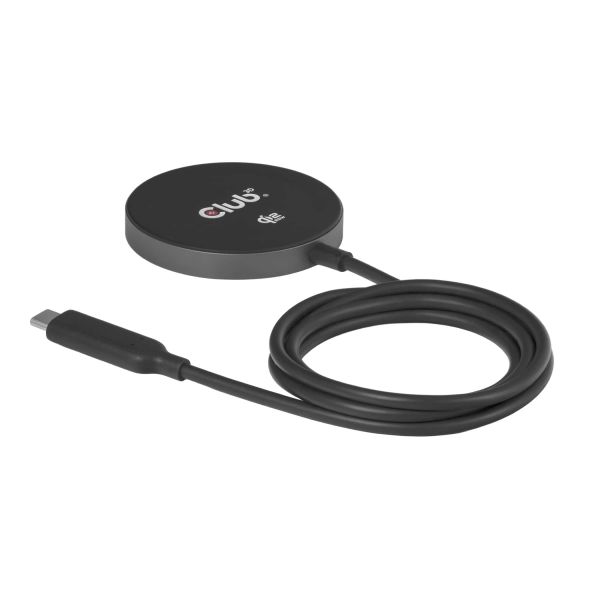 CLUB3D CAC-3027 Qi2 25W draadloze oplader zwart Qi 2.2 MagSafe-compatibel magnetisch pad (CAC-3027)