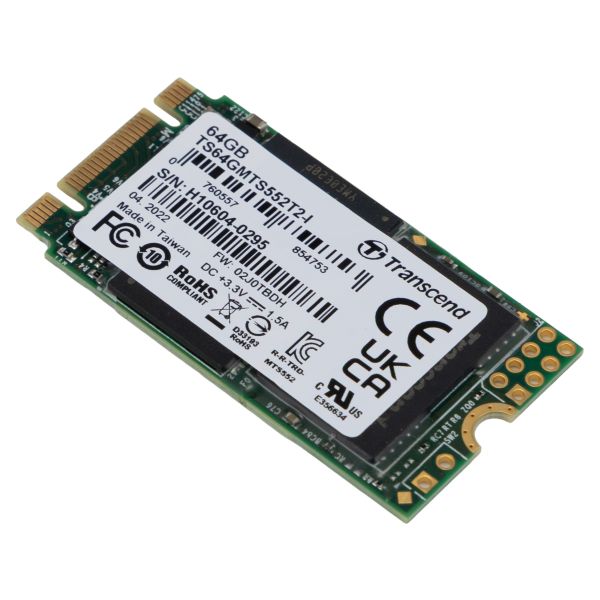Transcend MTS552T2 - SSD - 64 GB - interní - M.2 2242 - SATA 6Gb/s (TS64GMTS552T2)
