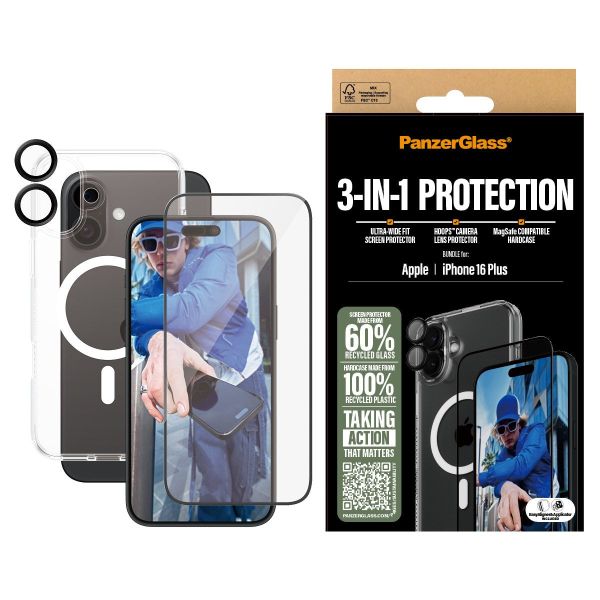 PanzerGlass 3-in-1 Protection iPhone 16 Plus (B1293+2863+1283+S)