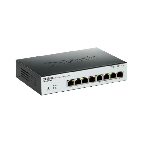 D-Link DGS-1100-08P netwerk-switch Managed L2 Gigabit Ethernet (10/100/1000) Power over Ethernet (PoE) Zwart (DGS-1100-08P)