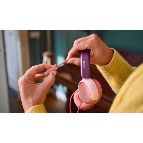 Philips 2000 series TAK2000MP/00 hoofdtelefoon/headset Hoofdtelefoons Bedraad Hoofdband Oproepen/muziek USB Type-C Oranje, Paars, Roze (TAK2000MP/00)
