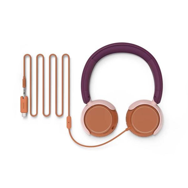Philips 2000 series TAK2000MP/00 hoofdtelefoon/headset Hoofdtelefoons Bedraad Hoofdband Oproepen/muziek USB Type-C Oranje, Paars, Roze (TAK2000MP/00)