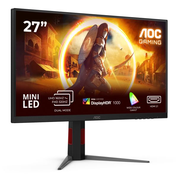 AOC G4 U27G4XM computer monitor 68,6 cm (27") 3840 x 2160 Pixels 4K Ultra HD LED Zwart, Rood (U27G4XM) AOC G4 U27G4XM computer monitor 68,6 cm (27") 3840 x 2160 Pixels 4K Ultra HD LED Zwart, Rood (U27G4XM)