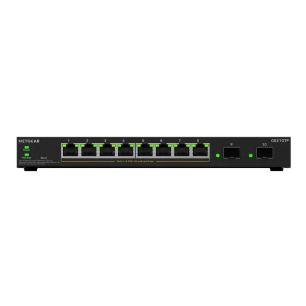NETGEAR GS310TPv2 Managed L2/L3 Gigabit Ethernet (10/100/1000) Power over Ethernet (PoE) Desktop Zwart (GS310TP-200EUS)