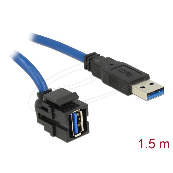 DELOCK Keystone Modul USB 5 Gbps Typ-A Buchse 250° zu Typ-A (86011)