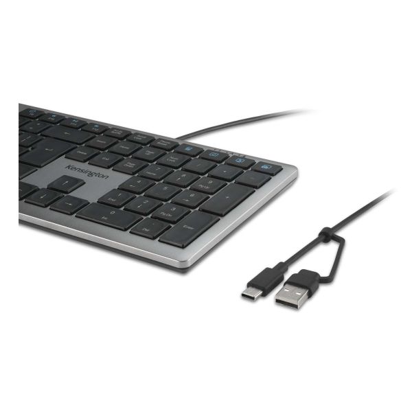 Kensington KB515 EQ USB-C/USB-A Wired Keyboard, Int ENG (K75410UK)
