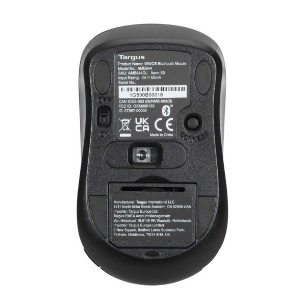 Targus AMB844GL muis Kantoor Ambidextrous Bluetooth Optisch 1000 DPI (AMB844GL)