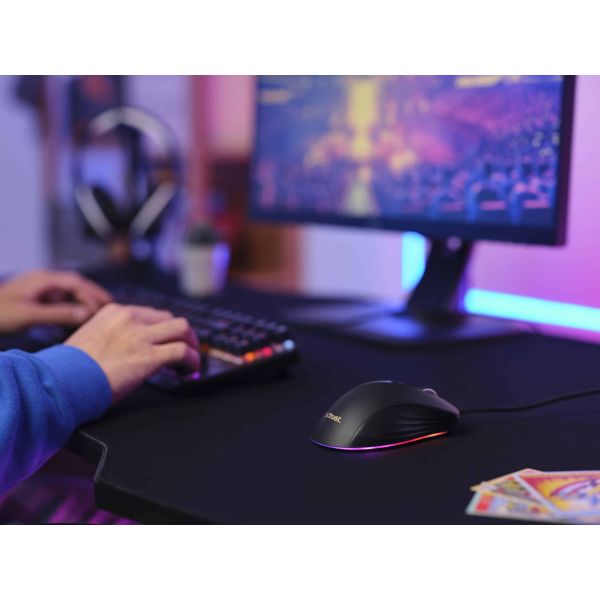 Trust GXT924 YBAR+ muis Gamen Rechtshandig USB Type-A Optisch 25600 DPI (24890)