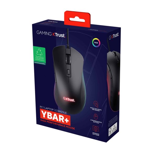 Trust GXT924 YBAR+ muis Gamen Rechtshandig USB Type-A Optisch 25600 DPI (24890) Trust GXT924 YBAR+ muis Gamen Rechtshandig USB Type-A Optisch 25600 DPI (24890)