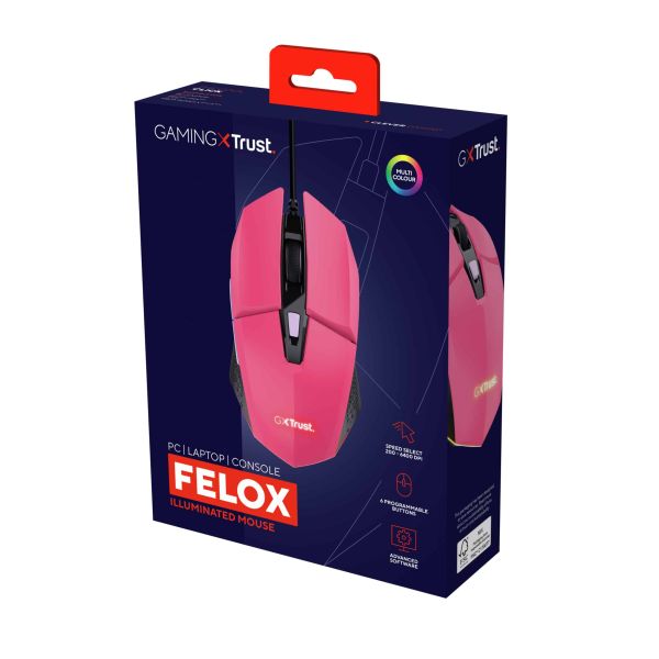 Trust GXT 109P FELOX muis Gamen Ambidextrous USB Type-A 6400 DPI (25068) Trust GXT 109P FELOX muis Gamen Ambidextrous USB Type-A 6400 DPI (25068)