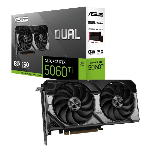 ASUS Dual -RTX5060TI-8G NVIDIA GeForce RTX 5060 Ti 8 GB GDDR7 (90YV0MP3-M0NA00) ASUS Dual -RTX5060TI-8G NVIDIA GeForce RTX 5060 Ti 8 GB GDDR7 (90YV0MP3-M0NA00)