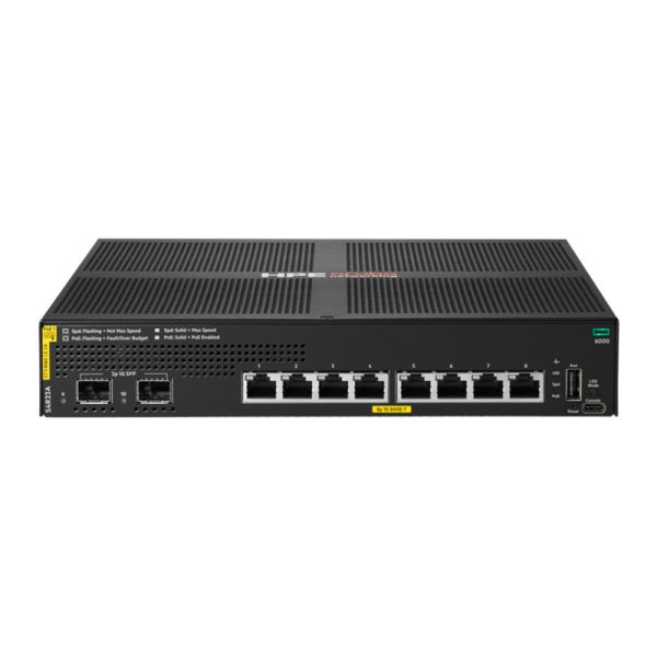 HPE Aruba 6000 8G Switch met 2 SFP poorten (S4R23A#ABB)