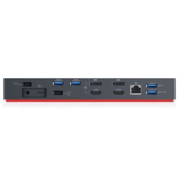 Lenovo 40AN0135DK laptop dock & poortreplicator Bedraad Thunderbolt 3 Zwart (40AN0135DK)