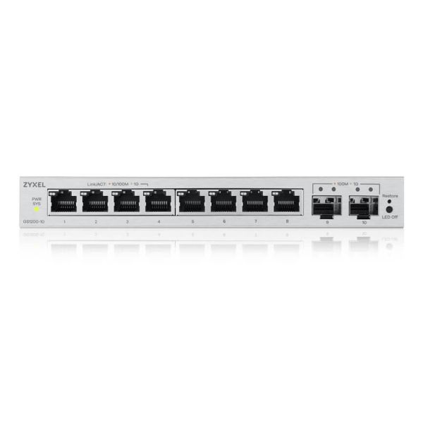 Zyxel GS1200-10v3 Managed L2 Gigabit Ethernet (10/100/1000) Desktop Grijs (GS120010V3EU0101F)