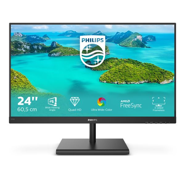 Philips E Line 245E1S/00 computer monitor 60,5 cm (23.8") 2560 x 1440 Pixels 2K Ultra HD LCD Zwart (245E1S/00)