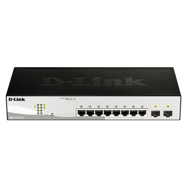 D-Link DGS-1210-10 netwerk-switch Managed L2 Gigabit Ethernet (10/100/1000) 1U Zwart, Grijs (DGS-1210-10)