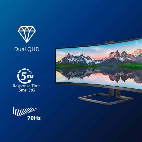 Philips P Line 499P9H/01 computer monitor 124 cm (48.8") 5120 x 1440 Pixels UltraWide Dual Quad HD LCD Zwart (499P9H/00) Philips P Line 499P9H/01 computer monitor 124 cm (48.8") 5120 x 1440 Pixels UltraWide Dual Quad HD LCD Zwart (499P9H/00)