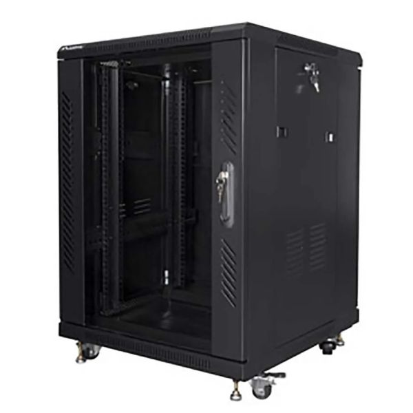 Lanberg FF01-6615-12BL - Free-standing rack - 15U - 800 kg - Lock - Storage rails - Adjustable feet (FF01-6615-12BL)