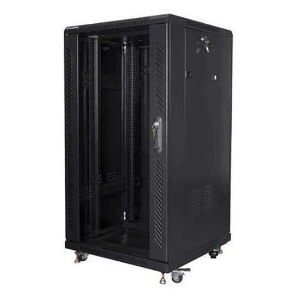 Lanberg rack FF01-6622-12B 22U 19 Inch 1160 mm 600mm 600 mm rack glass 800 kg black (FF01-6622-12B)