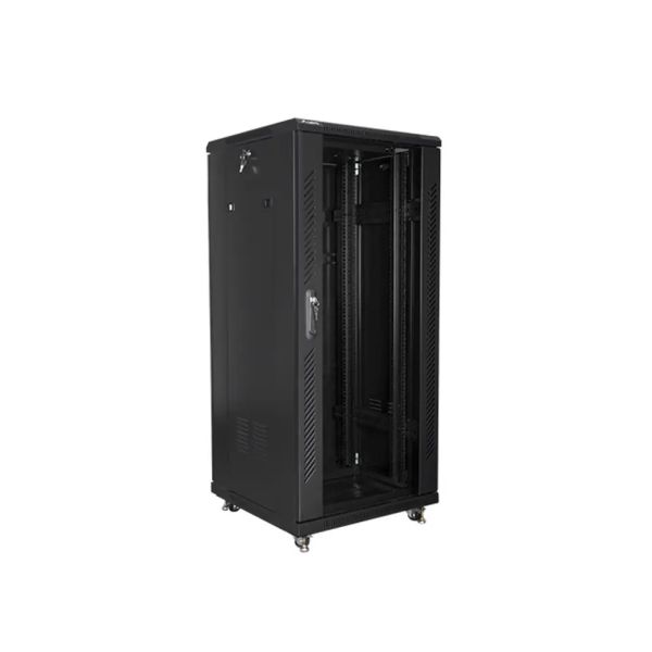 Lanberg rack FF01-6627-12B 27U 19 Inch 1390 x 600 x 600 mm upright glass 800 kg black (FF01-6627-12B)