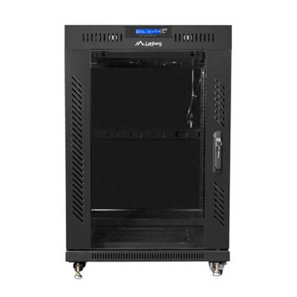 LANBERG 19 15U 600x800 freist. LCD Glastür (FlatPack) sw (Speditionsversand) (FF01-6815-12BL)