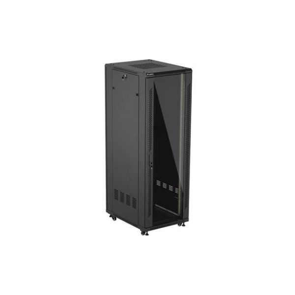 Lanberg FF01-6837-12B - Free-standing rack - 37U - 800 kg - Lock - Shelving rails - Adjustable feet (FF01-6837-12B)
