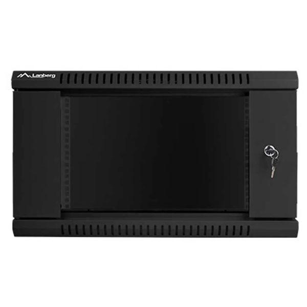 Lanberg Rack Wall Cabinet 19" 6U 600x450 met metalen deur zwart (WF01-6406-00B)