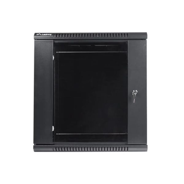Lanberg 19" Wandschrank 12U 600x450mm met glazen deur zwart (WF01-6412-10B)