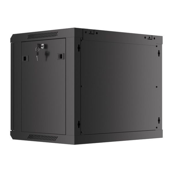 Lanberg 19" Wandkast 9U 600x600 met Metalen Deur Zwart (WF01-6609-00B)
