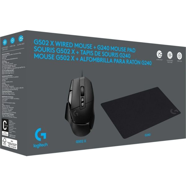 Logitech G502 X met G240 mousepad (910-000489)