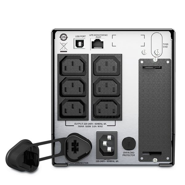 APC Smart-UPS SMT750I Noodstroomvoeding - 6x C13, USB, 750VA (SMT750I)