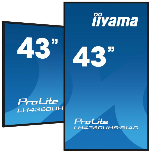 iiyama LH4360UHS-B1AG beeldkrant Digitaal A-kaart 108 cm (42.5") LED Wifi 500 cd/m² 4K Ultra HD Zwart Type processor Android 11 24/7 (LH4360UHS-B1AG)