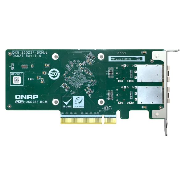 QNAP QXG-25G2SF-BCM netwerkkaart Intern Fiber 25000 Mbit/s (QXG-25G2SF-BCM)