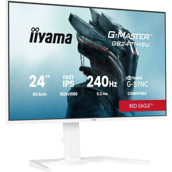 iiyama G-MASTER GB2471HSU-W1 computer monitor 60,5 cm (23.8") 1920 x 1080 Pixels Wit (GB2471HSU-W1)