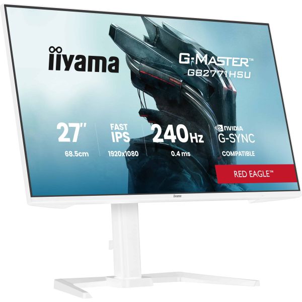 iiyama G-MASTER GB2771HSU-W1 computer monitor 68,6 cm (27") 1920 x 1080 Pixels Wit (GB2771HSU-W1)
