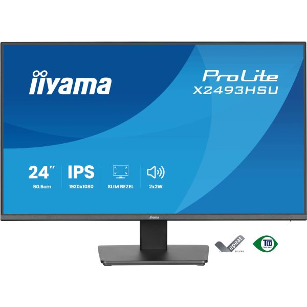 iiyama ProLite X2493HSU-B1 computer monitor 60,5 cm (23.8") 1920 x 1080 Pixels Full HD LED Zwart (X2493HSU-B1)