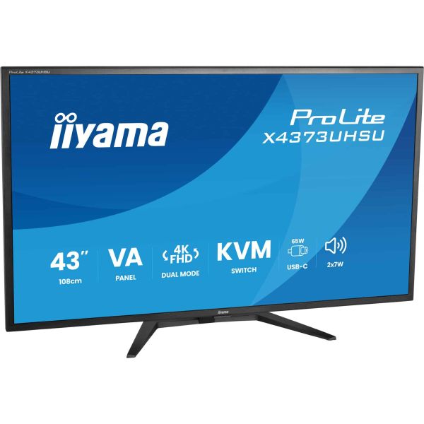 iiyama ProLite X4373UHSU-B2 computer monitor 108 cm (42.5") 3840 x 2160 Pixels 4K Ultra HD LED Zwart (X4373UHSU-B2) iiyama ProLite X4373UHSU-B2 computer monitor 108 cm (42.5") 3840 x 2160 Pixels 4K Ultra HD LED Zwart