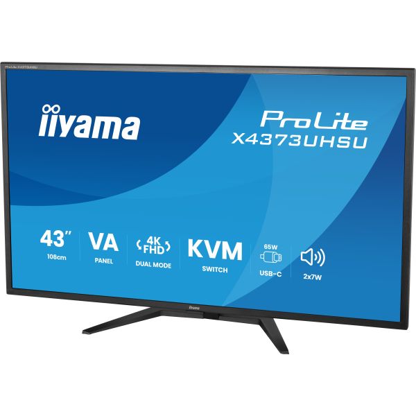 iiyama ProLite X4373UHSU-B2 computer monitor 108 cm (42.5") 3840 x 2160 Pixels 4K Ultra HD LED Zwart (X4373UHSU-B2) iiyama ProLite X4373UHSU-B2 computer monitor 108 cm (42.5") 3840 x 2160 Pixels 4K Ultra HD LED Zwart