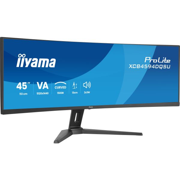 iiyama ProLite XCB4594DQSU-B1 computer monitor 113 cm (44.5") 5120 x 1440 Pixels Dual QHD LED Zwart