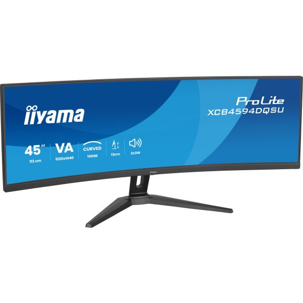iiyama ProLite XCB4594DQSU-B1 computer monitor 113 cm (44.5") 5120 x 1440 Pixels Dual QHD LED Zwart