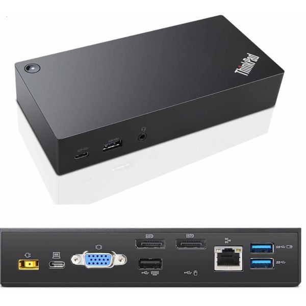 Lenovo 03X7194 laptop dock & poortreplicator Bedraad USB 3.2 Gen 1 (3.1 Gen 1) Type-C Zwart (03X7194)
