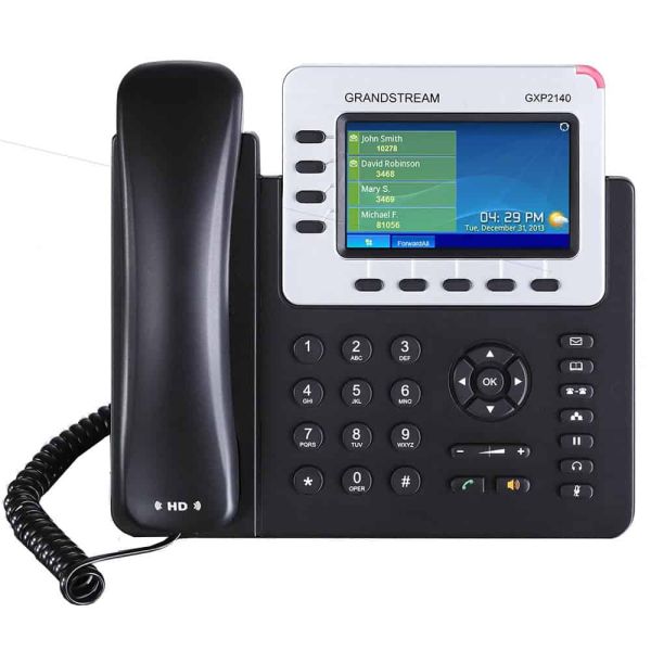 Grandstream Networks Grandstream GXP2140, 4,3 TFT bar. displej, 4 SIP úèty, 4 prog. tl., BT, dual Gbit port, P (GXP2140)