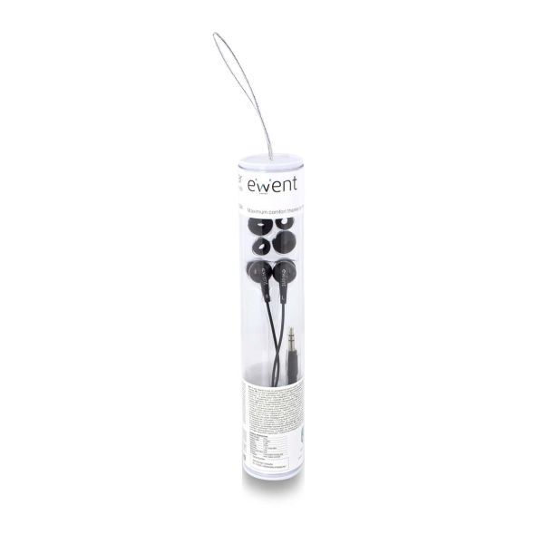 Ewent EW3584 hoofdtelefoon/headset Hoofdtelefoons Bedraad In-ear Muziek Zwart (EW3584)